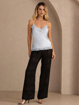 [أزرق رمادي] SilkSilky-SA Spaghetti Strap V Neck كامي 006