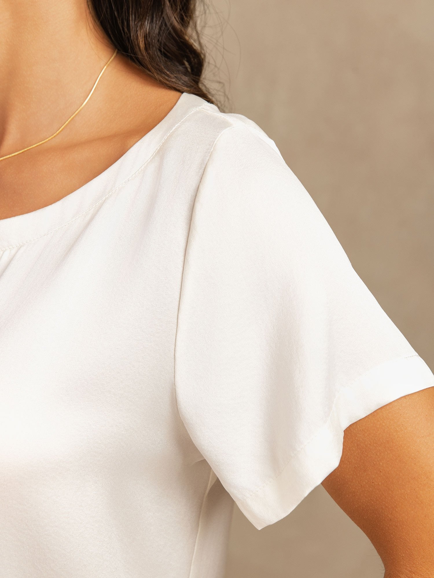 [أبيض] SilkSilky-SA 19Momme الحرير Womens Pajamas 004