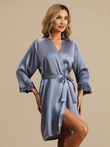 [أزرق فاتح] SilkSilky-SA 3/4 Sleeve رداء حمام نسائي 001