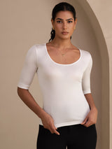 [أبيض] SilkSilky-SA Half Sleeve تي شيرت نسائية 006