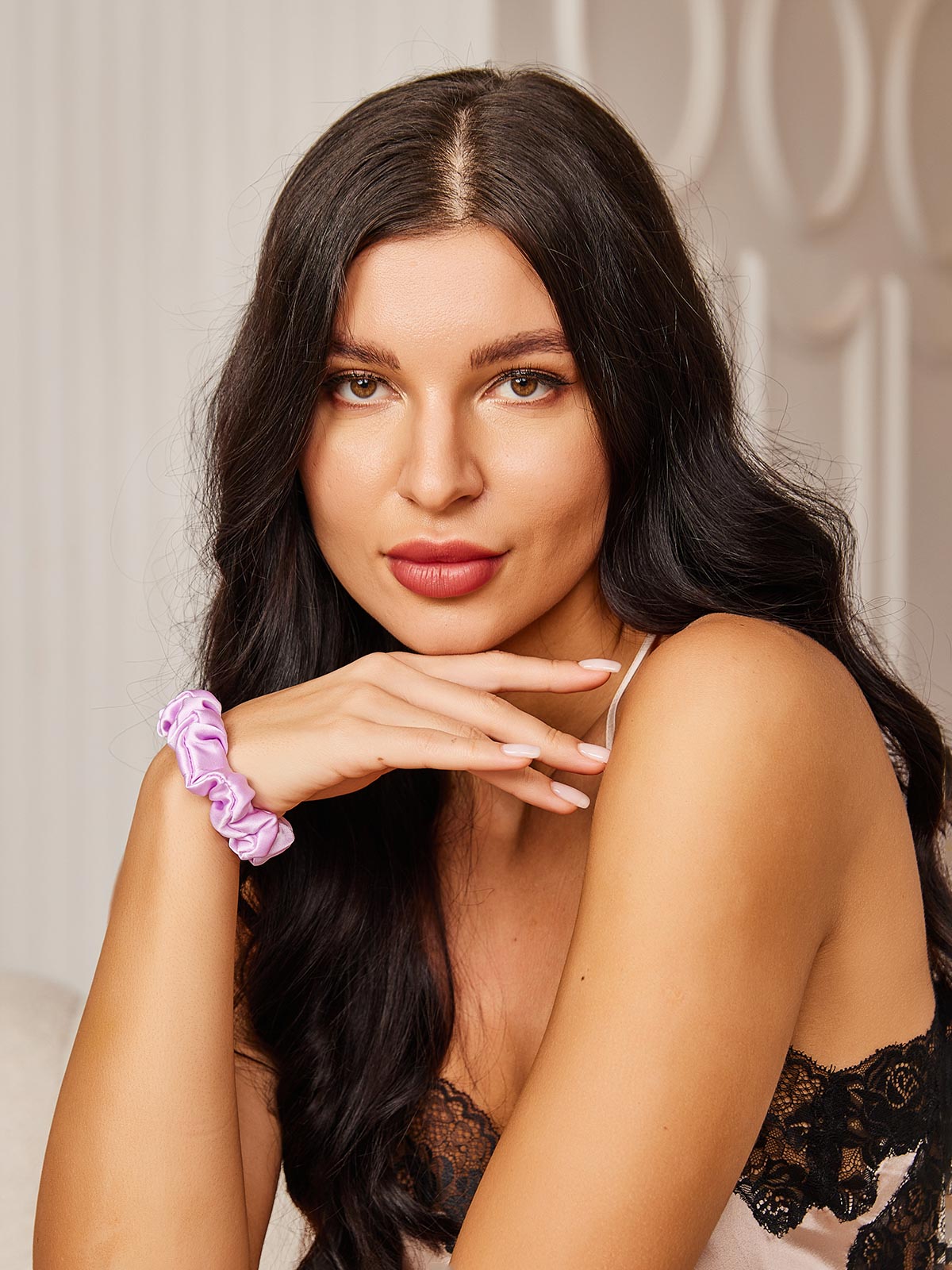 [لافندر] SilkSilky-SA 19Momme الحرير الخالص Scrunchie 002