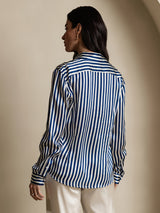 [الخط البحري] SilkSilky-SA Long Sleeve Lapel Collar بلايز نسائية 002
