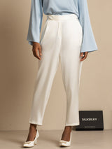 [أبيض] SilkSilky-SA 19Momme الحرير Womens Pants 001