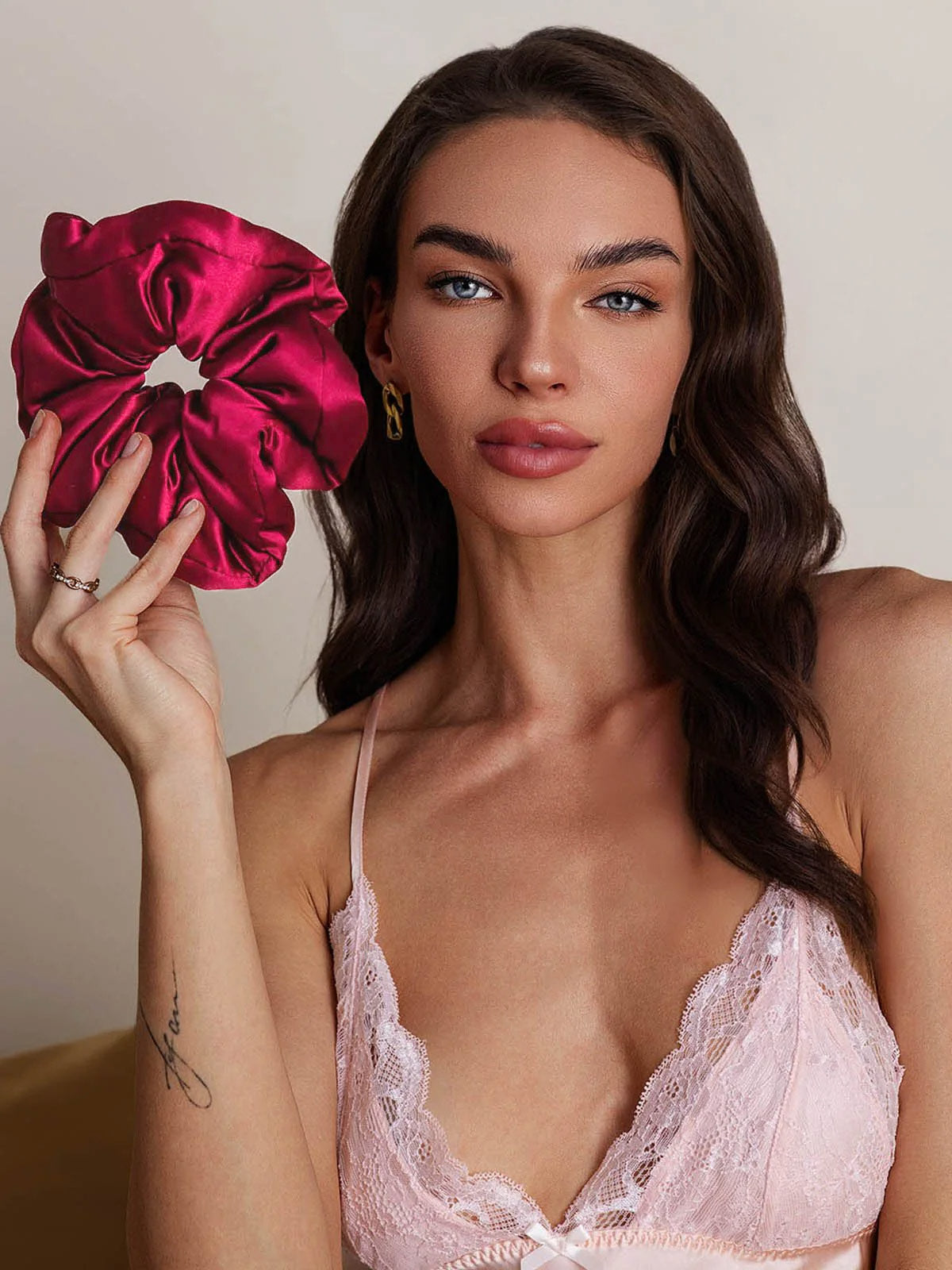 [خمر] SilkSilky-SA الحرير Scrunchie 003