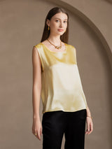 [أصفر فاتح] SilkSilky-SA Sleeveless Round Neck كامي 005