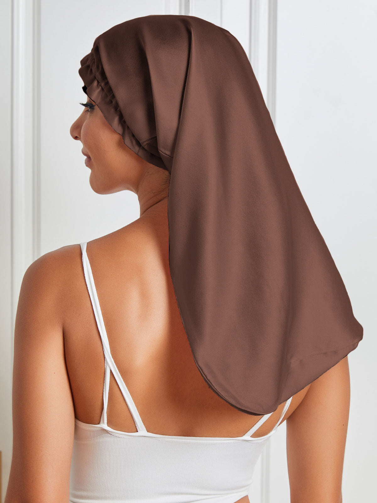 SilkSilky SA الحرير الخالص Sleep Cap قهوة 006