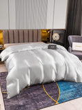 SilkSilky SA 22Momme الحرير الخالص Duvet Cover فضة 003