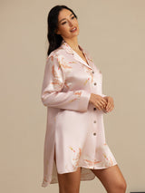 [لون القرنفل] SilkSilky-SA Long Sleeve Lapel Collar باس النوم 004