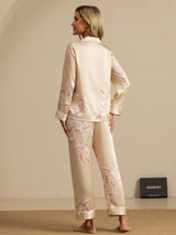 [شامبانيا] SilkSilky-SA Long Sleeve Lapel Collar طقم بيجامة نسائي 002