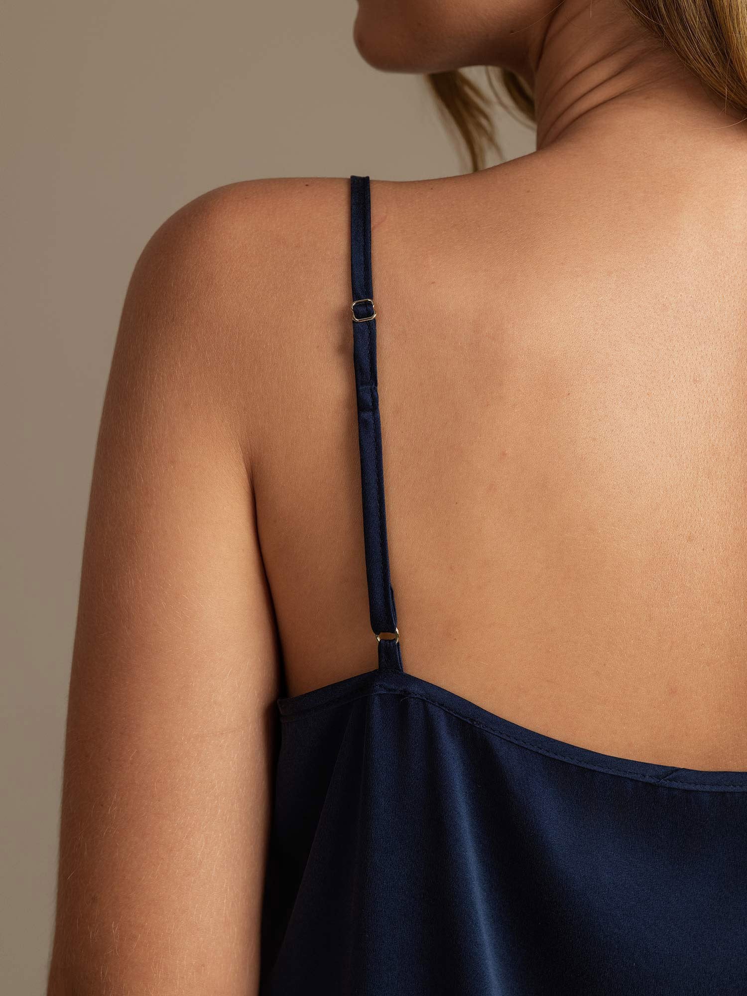 [أزرق غامق] SilkSilky-SA 19Momme الحرير Camisole Set 004,