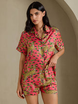 [سيرفال مرجاني] SilkSilky-SA Short Sleeve Notch Collar طقم بيجامة نسائي 003