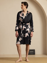 [أسود] SilkSilky-SA 19Momme Mens Robe 004