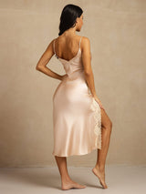 [وردي فاتح] SilkSilky-SA Sleeveless V Neck باس النوم 002