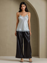 [أزرق رمادي] SilkSilky-SA Spaghetti Strap V Neck كامي 006