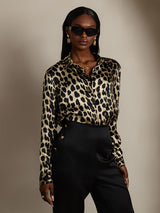 [فهد] SilkSilky-SA Long Sleeve Lapel Collar بلايز نسائية 005