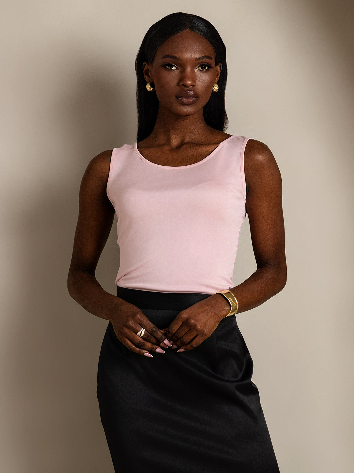 [لون القرنفل] SilkSilky-SA محبوك الحرير رقبة مستديرة تي شيرت نسائية 004,