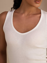 [أبيض] SilkSilky-SA Sleeveless Deep V Neck كامي 005