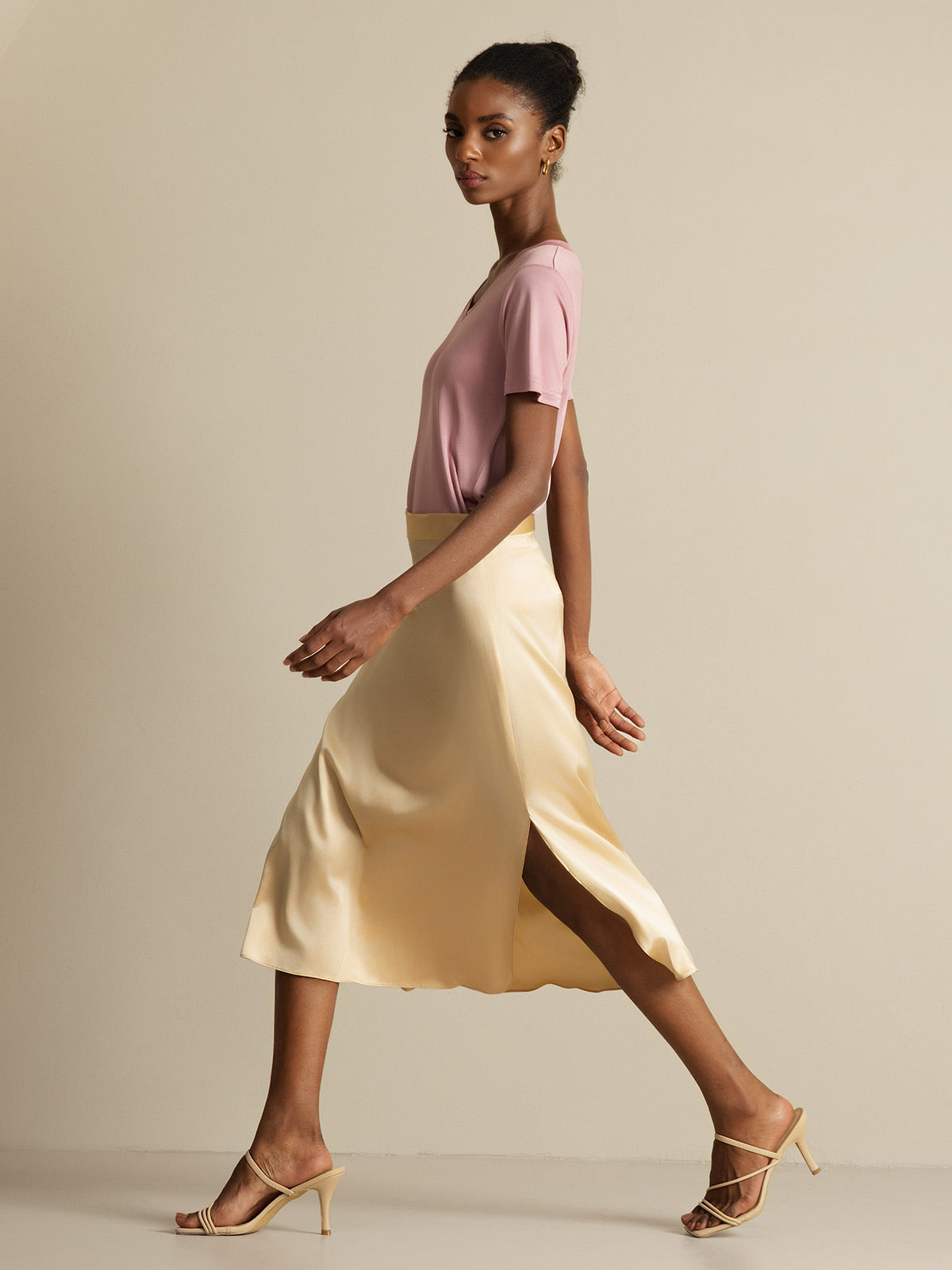 [شامبانيا] SilkSilky-SA 19Momme الحرير Skirt 004