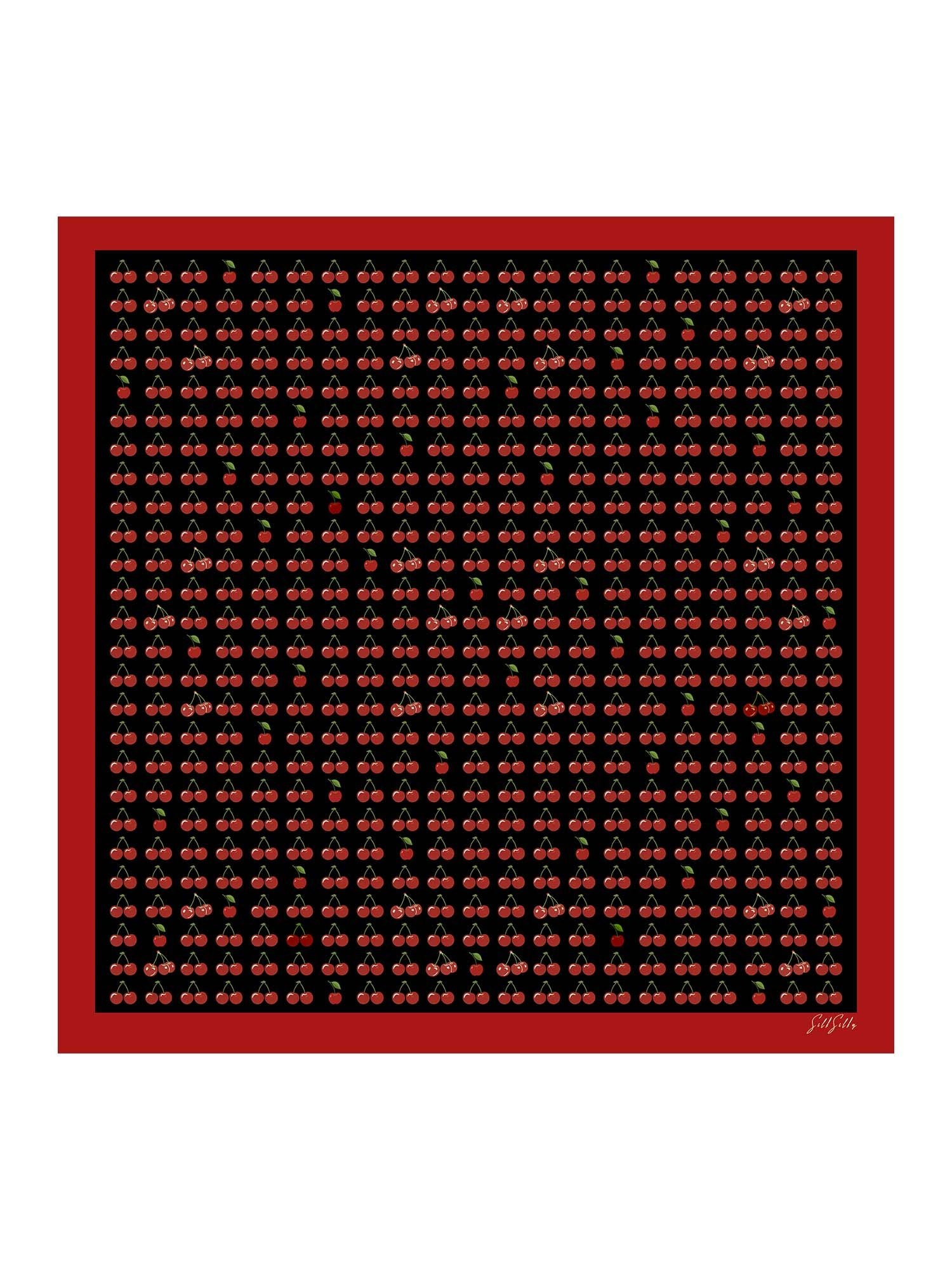[كرز أسود] SilkSilky-SA Scarf 001