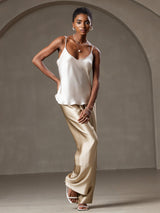[اللون البيج] SilkSilky-SA Spaghetti Strap V Neck كامي 003