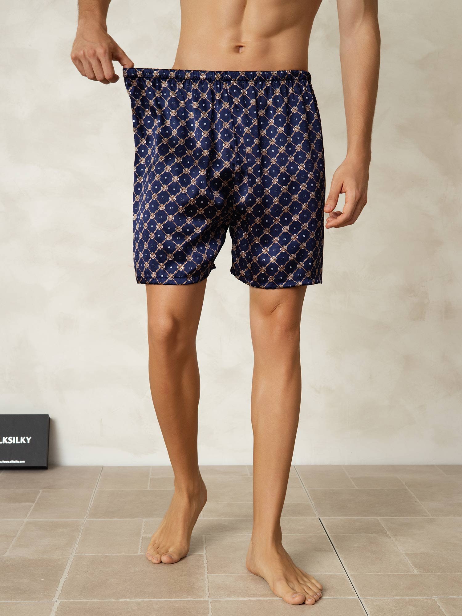 [سلسلة كحلي] SilkSilky-SA 19Momme Mens Sleep Bottoms 002