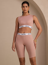 [لون القرنفل] SilkSilky-SA Sleeveless Crew Neck Women's Outfit Sets 001