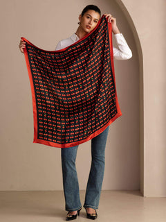 [كرز أسود] SilkSilky-SA Scarf 004