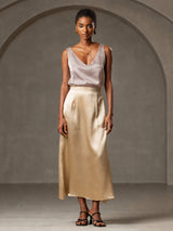 [رمادي الظل] SilkSilky-SA Sleeveless V Neck كامي 008