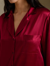 [خمر] SilkSilky-SA Long Sleeve Lapel Collar باس النوم 004