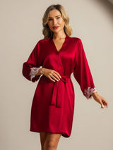 [خمر] SilkSilky-SA 3/4 Sleeve رداء حمام نسائي 004