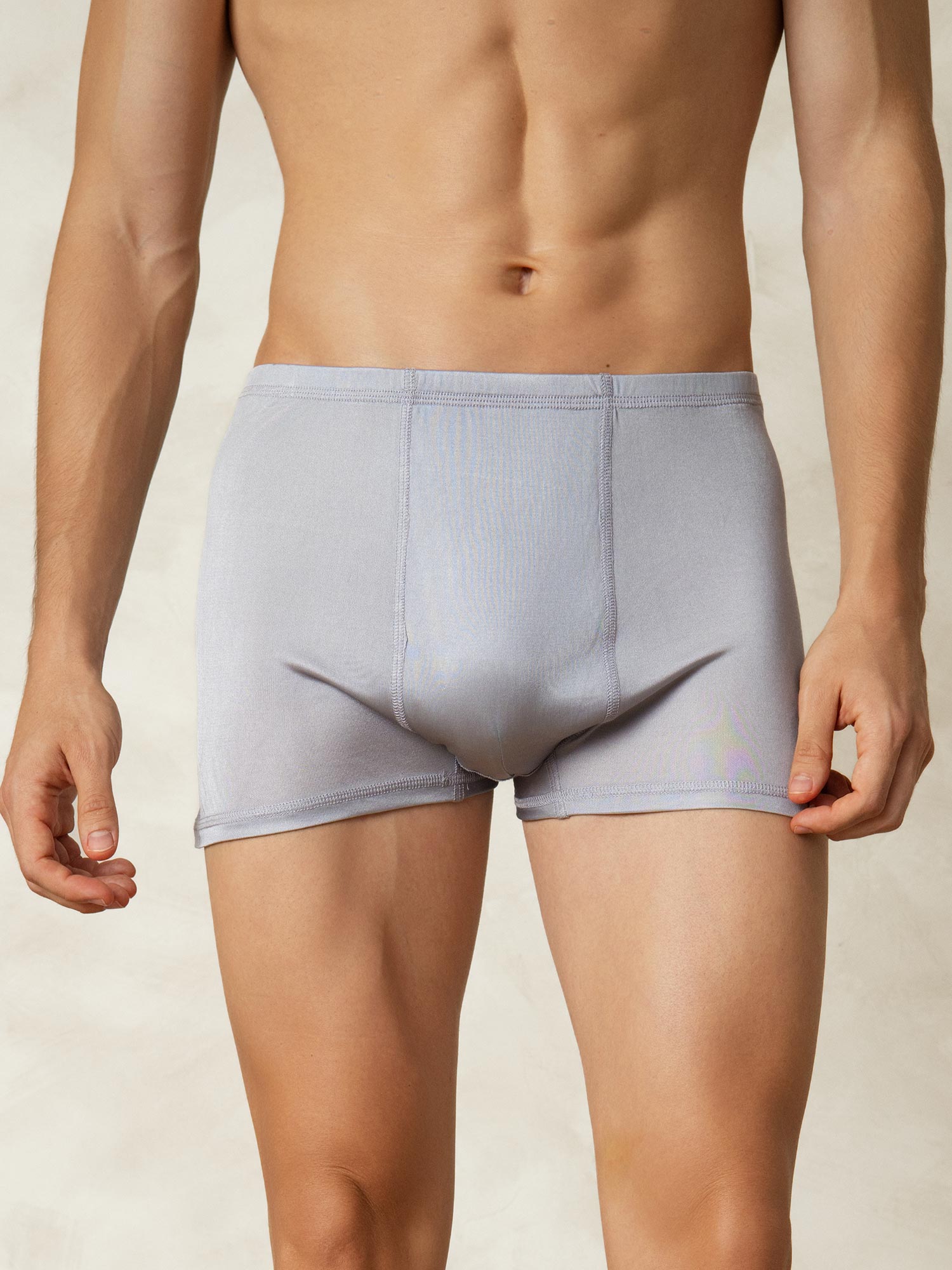 [رمادي] SilkSilky-SA محبوك الحرير Mens Underwear 003