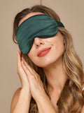 SilkSilky-SA 19Momme الحرير الخالص Eye Mask أخضرغامق 001