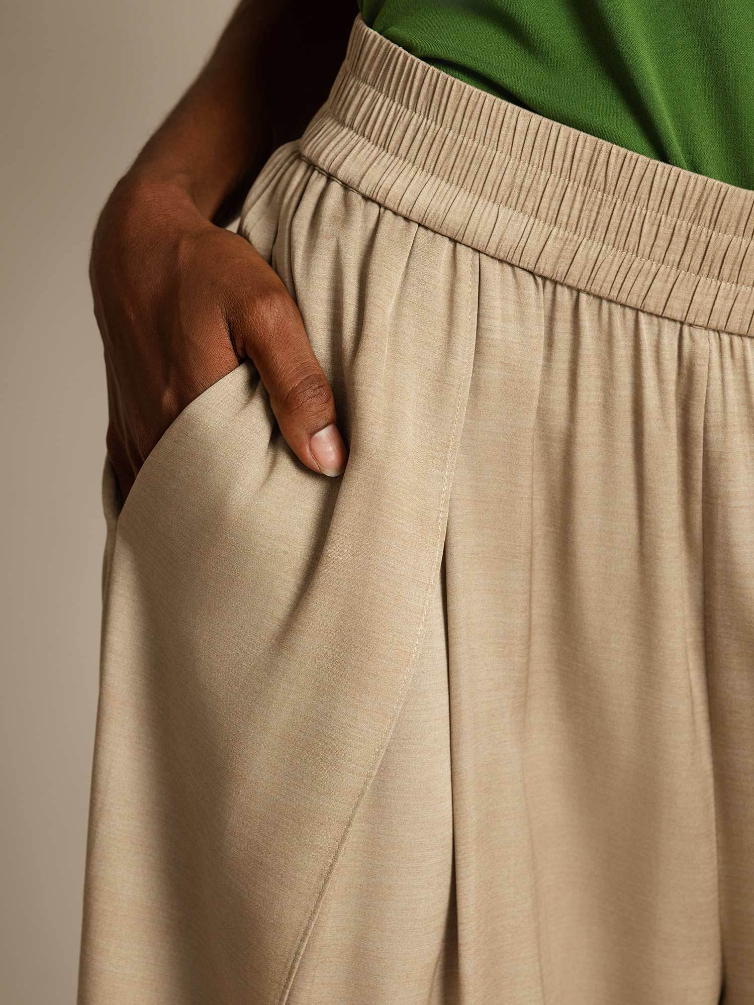 [تان(بنيفاتح)] SilkSilky-SA 19Momme الحرير Womens Pants 004