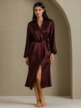 [بني] SilkSilky-SA Long Sleeve رداء حمام نسائي 003