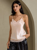 [لون القرنفل] SilkSilky-SA Spaghetti Strap V Neck كامي 003