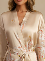 [شامبانيا] SilkSilky-SA 3/4 Sleeve رداء حمام نسائي 005