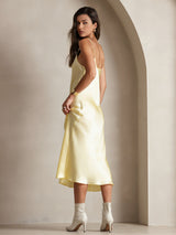 [أصفر فاتح] SilkSilky-SA Sleeveless V Neck باس النوم 002