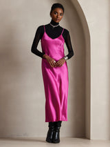 [وردة حمراء] SilkSilky-SA Sleeveless V Neck فساتين نسائية 001