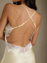 [أصفر فاتح] SilkSilky-SA Sleeveless V Neck باس النوم 002