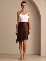 [قهوة] SilkSilky-SA Skirt 006