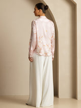 [لون القرنفل] SilkSilky-SA Long Sleeve Lapel Collar بلايز نسائية 006