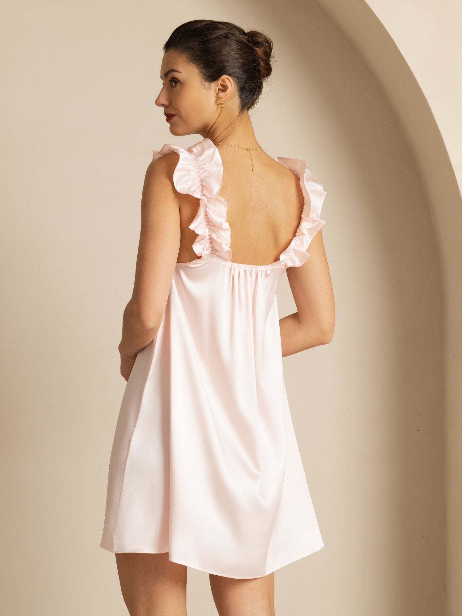 [لون القرنفل] SilkSilky-SA Sleeveless Square Neck باس النوم 002