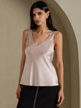 [رمادي الظل] SilkSilky-SA Sleeveless V Neck كامي 003