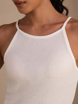 [أبيض] SilkSilky-SA Sleeveless Crew Neck كامي 005