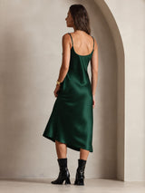 [أخضر غامق] SilkSilky-SA Sleeveless V Neck باس النوم 002