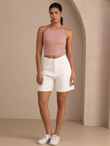 [لون القرنفل] SilkSilky-SA Sleeveless Crew Neck كامي 007