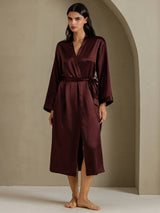 [بني] SilkSilky-SA Long Sleeve رداء حمام نسائي 007