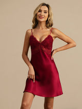 [خمر] SilkSilky-SA Sleeveless Deep V Neck باس النوم 007