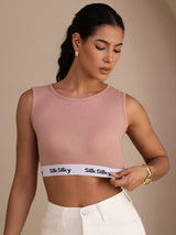 [لون القرنفل] SilkSilky-SA Sleeveless Crew Neck كامي 005