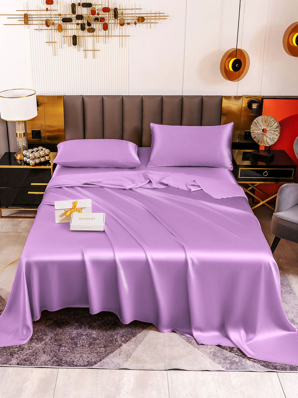 [لافندر] SilkSilky-SA 19Momme Pure Silk Bedding Set 002